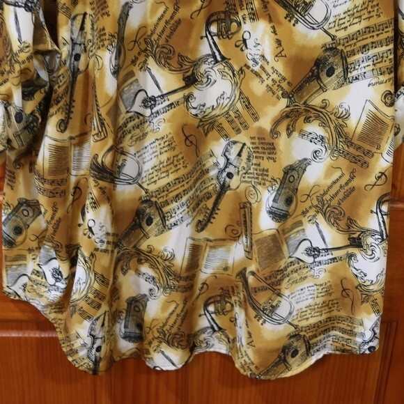 Laura & Jayne Two Vintage 90s Music Print Plus Size Button Up Top 20W - Picture 9 of 16